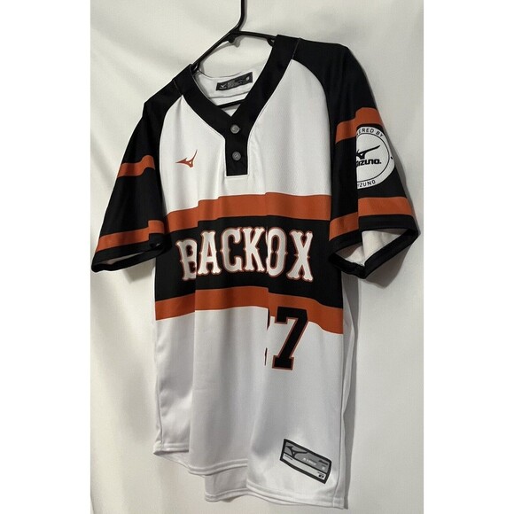 Mizuno Blacksox Baseball #27 Jersey White/Black/Orange Size Small - Picture 3 of 9